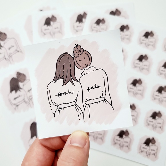 B078 STICKERS Custom Personalized Poshmark Stickers POSH PALS Shipping Supplies - Picture 1 of 9